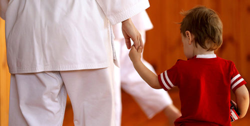 Family mother son martial arts